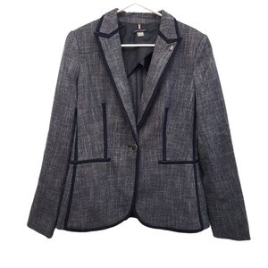 Tommy Hilfiger Womens Navy Blue One Button Tailored Blazer Jacket Size 8